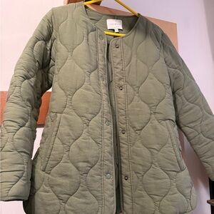 Lucky Brand Sage Green Quilted Puffer Jacket
